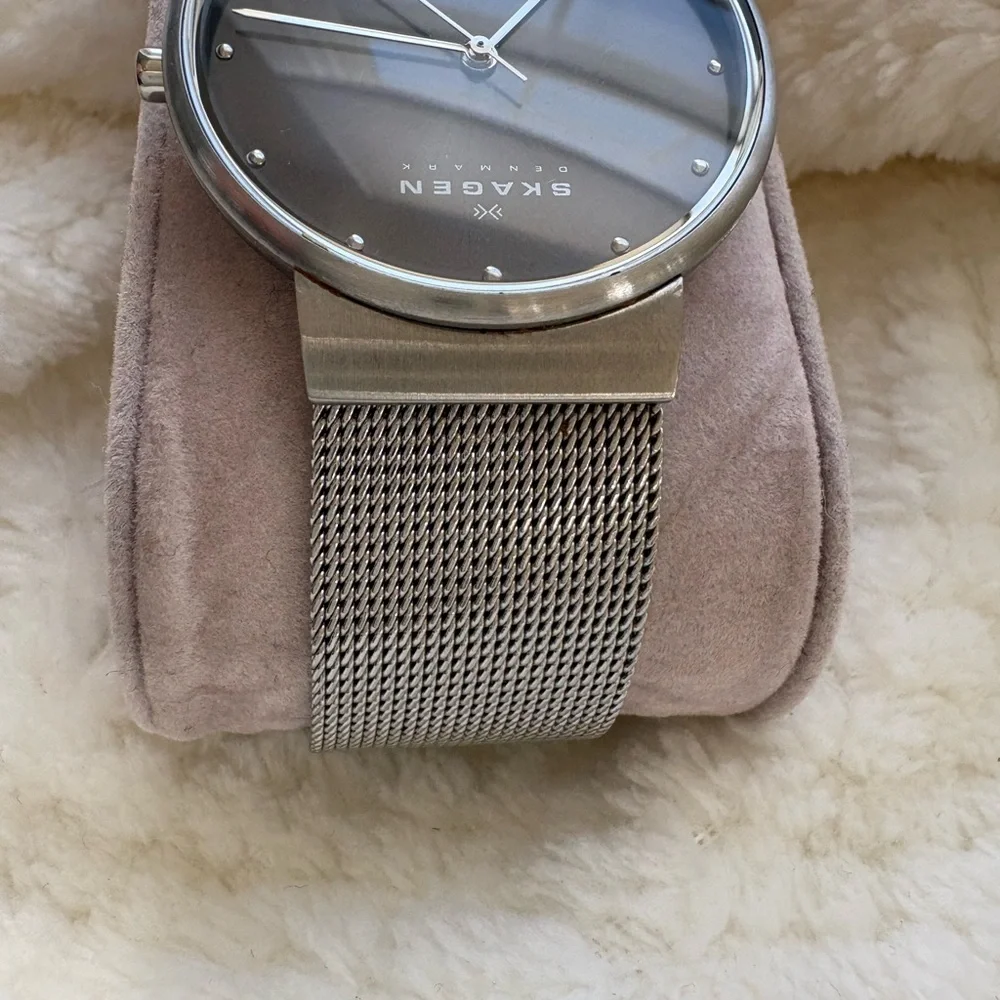 Skagen Steel Mesh Watch with Black Dial - Picture 4 of 5